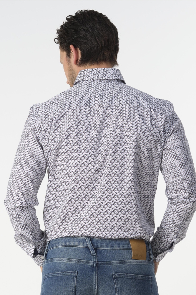 RANGER OVERHEMD 099199 001 8616 COFFEE BEAN BROWN DESSIN